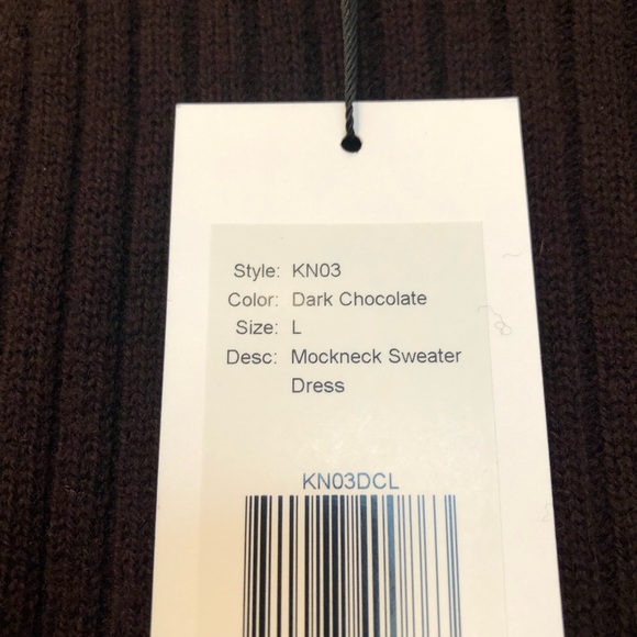 Thakoon Mock Neck Sweater Dress Large Chocolate Brown Wool Rent the Runway - Picture 6 of 10